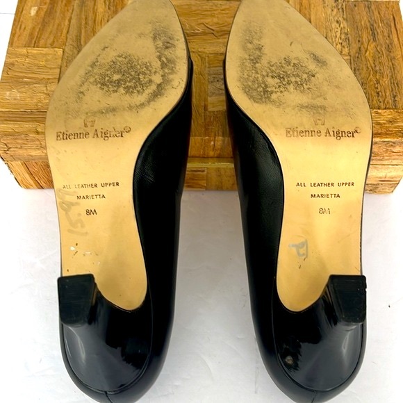 Vintage Etienne Aigner Black Pumps: S-8M - Picture 8 of 8